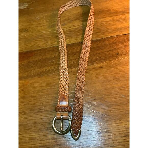Talbots Braided Leather Belt Vintage Large - Picture 2 of 4